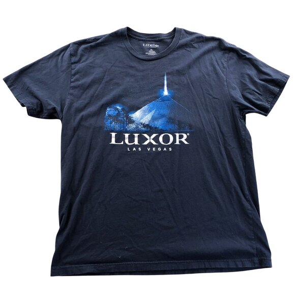Luxor Las Vegas Mens T-Shirt XL Navy Blue Short Sleeve Classic Graphic Tee - Picture 1 of 7